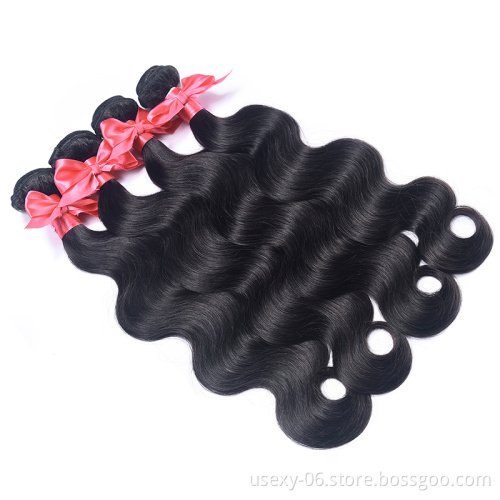 Usexy Wholesale Virgin Hair Vendors Factory Price Raw Indian Hair Weaving Virgin Hair Bundles With Frontal